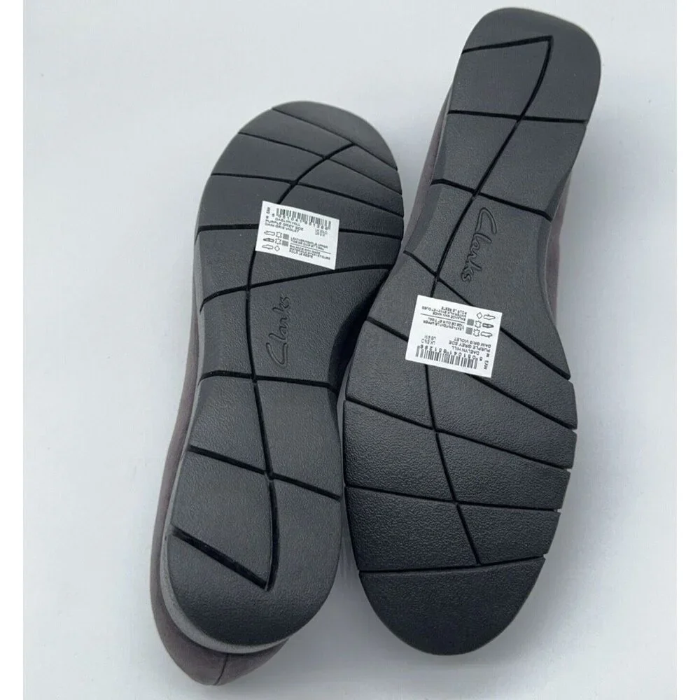Clarks Artisan Nubuck Leather Slip On Shoes Daelyn Hill Purple Grey Platform 9 M - Picture 10 of 12
